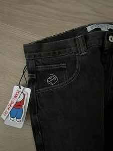Hip Hop Polar Big Boy Jeans Y2K Japanese Harajuku Cartoon Embroidery Retro Baggy Jeans Black Pants Womens Mens Wide Leg Trouser 240430