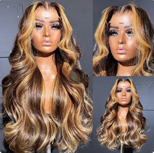 Honey Blonde Ombre Lace Front Wig Wear Go Highlight Glueless Wig Body Wave 13x6 HD Lace Frontal Wig Colored Human Hair Wigs Sale