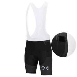 Black Cycling Bib Shorts Breathable Gel Pad Bike Wear Shorts Men Outdoor Sports TrousersWith Pockets 240515