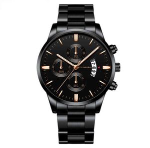 Nxy Fashion Watches straps for mens gold Cuena 845 Men039s Belt Calendar Sports Steel reloj dial watch 2203169470990
