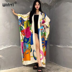 Kimono Africa Summer Boho Print Beach Outfits For Women Cover-up Long Coat Elegant Maxi Dress