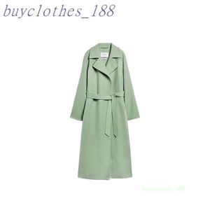 Casaco de trincheira de comprimento médio feminino Maxmaras Wool Blend Coat Italian Brand Italian Luxury Casat de alta qualidade Cashmere Coat Dext