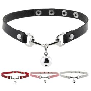 Süße kühle Punk PU Leder -Gitter -Schlangeblikaner Kette Halskette Frauen Harajuku Gothic Small Bell Drehmes Halskette Männer Schmuck Schmuck