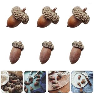 Decorative Flowers 6 Pcs Acorn Kitchen Decor Dinner Table Christmas Adornment Mini Dining Pine Cones Room Decoration Small Festival