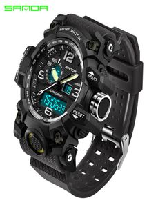 2020 Sanda Men039S Military Sports Watch Men039S Fashion Top Luxury 유명한 전자 LED 디지털 시계 relogio masculin5699993