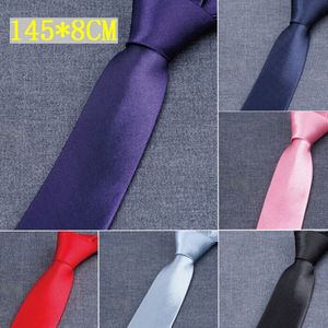 Cravatta maschile 50 colori 8 145 cm cravatta di freccia solida occupazionale cravatta per il papà