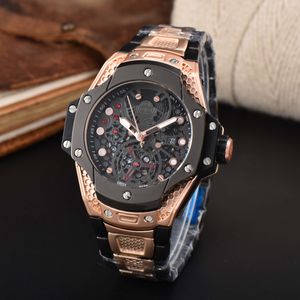 Mens Classic Watches Luxury Designer Automatic Quartz Wristwatch Luxury Running Time Hollowed Out Steel Band Wristwatch H456565