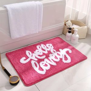 Carpets Letter bathroom door mat water absorbing and anti slip household entrance plush creative carpet H240517