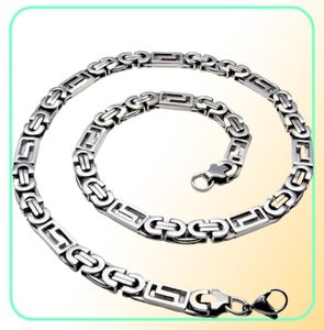 Fashion Men039s Byzantine Flat Necklaces Personality Rock Punk Style Silver Black Gold Plated Stainless Steel Link Chain men J7578329