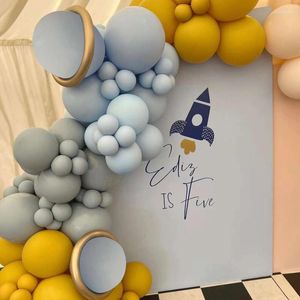 Decorazione per feste 84pcs Space Balloon Arch Garland Kit blu grigio grigio grigio galassia a tema Baby shower decorazioni di compleanno