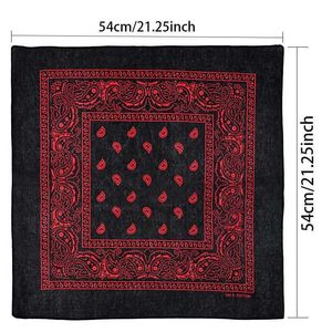 Bandanas Durag Black Trendy Hip-Hop Print Corset Flower Bandana Mens Outdoor Pannband Square Scarf For Boys/Girls Hair Accessories Gift J240516