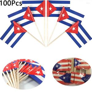 Party Supplies 100Pcs Layot Dessert Decorations Baking Decor Cuba Toothpick Flag Cake Topper Cupcake Toppers Cuban Flags