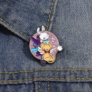 Roliga djur vänner emalj pin barndom spel film film citat brosch badge söta anime filmer spel hårda emaljstift