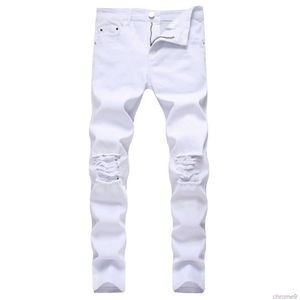 Designerin weiße Herren Jeans zerrissene schwarze schwarze Denim-Hip-Hop-Hop-Knopfhosen Thekhoi-6 CXG230982 1WPW 1WPW IOPX