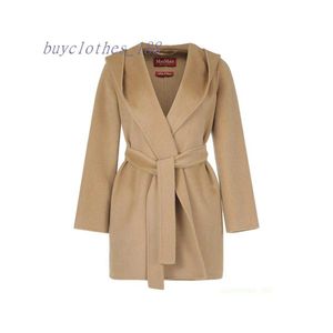 Kurtki damskie Wool Blend Coats Designer Trench Płaszcz 2024 Nowy wiosenny jesienna jesień Środkowa długość Koreańskie ubrania zimowe z paskiem MC2P