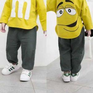 Trousers Cute children Trousers Legging Pants Wrinkled Vintage Bloomers Letters Trousers Legging Pants baby clothing d240517