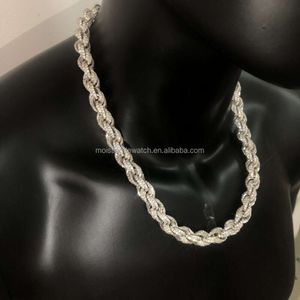 Twisted Moissanite S 10K 14K Solid Gold Hip Hop Men Jewelry Cuban Necklace Iced Out vvs Diamond Rope Chain