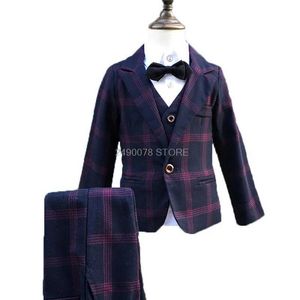 Suits Flower Boys Formal Event Garment Kids Birthday Dress Jacket Vest Pants Tie 4Pcs Children Wedding Suit Prom Piano Tuxedo Costume Y240516