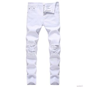 Designer White Mens Dżinsy Zakażone Czarne Chude Dżins Hip Button Stretch Spodnie THEKHOI-6 CXG230982 CDU4 CDU4 JPGP