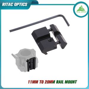 Tactical Scope Adapter Mount Base 11mm Dovetail to 20mm Picatinny/Weaver Low Pro Snap-in Rail Adaptor Rail Mount Hunting Rifle Ring Converter Accessory