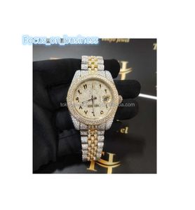 Most Selling Full Iced Out VVS Moissanite Rose Gold Watchband Female Wristwatch Exquisite Ladies Quartz Moissanite Watches