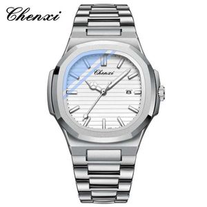 Zegarek na rękę Chenxi 8222 Mens kwarc zegarek luksusowy zegarek ze stali nierdzewnej Wodoodporna data światła męska