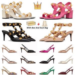 Summer Designer Sandals Womens Leather Studs Platform 6cm 8cm 10cm tjocka höga klackar Hitar Skor äkta läder damer sexiga festskor med dammväska