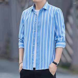Męskie koszule zwykłe koszulę biznesową Spring Spring Autumn Long Rleeves plus size Tops w stylu Korean Mash