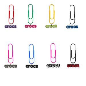 Charms Clog Brief Blume 8 Cartoon Paper Clips Neuheit Buch Marker für Kinder Lesezeichen Klemme Schreibtisch Zubehör Stationery School bookmar otu84