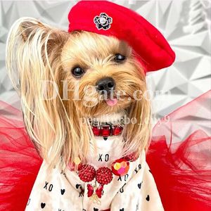 Designer cão gato boina cão de animais de estimação doce chapéu fofo de pelúcia chihuahua filho