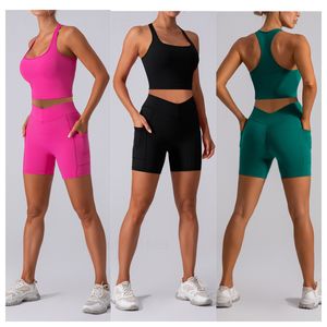 Yoga BH Women Passar träningssatser Push Up Fitness High Breattable Quick Dry Shorts Sports Bh Elastic Sportswear Pants Gym Vest Pads Clothes Duits Yoga Tracksuits