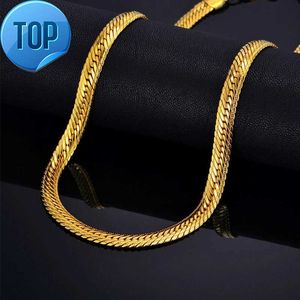 Hiphop Gold Chain For Men Hip Hop Chain Necklace 8MM 14k Yellow Gold Curb Long Chain Necklaces Mens Jewelry Colar Collier