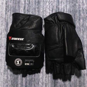 ライディングバイクライダーデニスハーフフィンガーグローブレーシングライディング機器アンチドロップカウハイド通気性男性と女性のための特別な手袋
