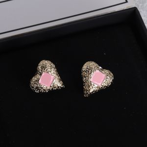 Camellia heart stud earrings fresh and sweet Women Trendy Earrings Eardrops Classic Pink Earrings Sister jewelry gift party dress girl
