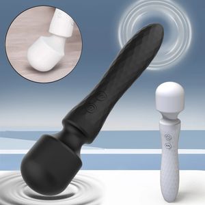 Kraftfull dubbelmotorvibrator för kvinna AV Magic Wand G Spot Massage Clitoris Stimulation 10 Vibrationslägen Vuxna sexleksaker 240507