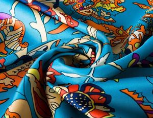 Fashion Tree Floral Print Scarf Designer Brand Luxury Women H Shawls Foulard Femme Blue Large Twill Silk Scarfs Drop 1306483673