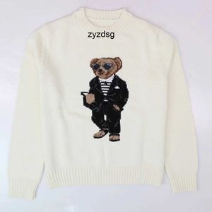 Little Bear Mens Sticked tröja fashionabla och bekväma ullblandade pullover