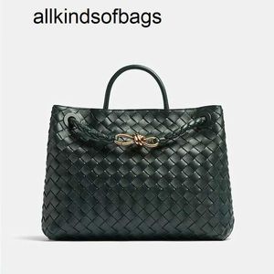 Andiamo Woven Bag 2024 Summer Women's Женская подлинная кожа одно плечо.