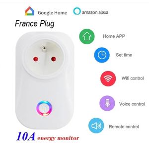 Plugs Original 10A Wireless WiFi Smart Socket Power France Plug With Power Meter Remote Control Alexa Phones APP Remote Control by IOS A