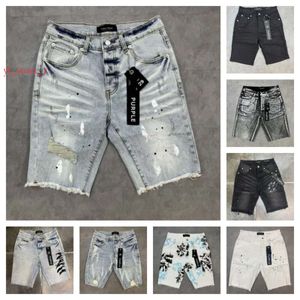 Designer Męskie dżinsy fioletowe dżinsy męskie dżinsy krótkie Hip Hop Shorts