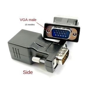 2024 15pin VGA Kadın-RJ-45 Kadın Konektör Kartı VGA RGB HDB Uzatma LAN CAT5 CAT6 RJ45 Ağ Ethernet Kablo Adaptörü RJ-45