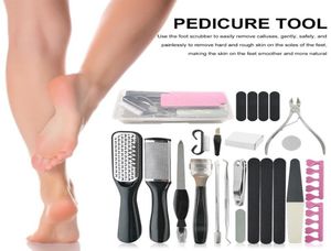 Nagelkonstsatser 23st Professional Foot Care Kit Pedicure Tools Set rostfritt stål Rasp Dead Skin Remover Clean Toenail7051818