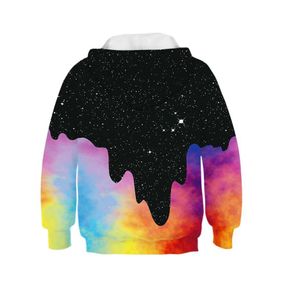 Family Matching Outfits Children Clothing Big Kids Fall/Winter New Rainbow Digital Print Hooded Sweater Boys And Girls Jackets Drop De Dhq6W