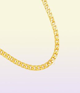 Klassisk kubansk länkkedja halsband 18k Goldrose Goldplatinum Plated Fashion Men smycken Hip Hop Perfect Accessories Party Gift9694944