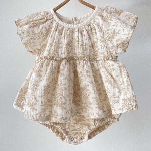 2024 New Summer 0-24M Clothing Toddler Girls Jumpsuit Sleeveless Cotton Printing Newborn Baby Girl Romper L2405