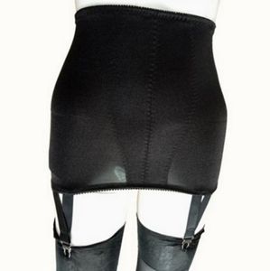 Sexy Women High Waisted Straight Skirt with 4Metal Buckles Straps Mesh Lingerie Suspender Elastic Garter Belt SXXL Black White N6464988