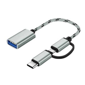 2024 2 в 1 кабель адаптера типа C OTG для Samsung S10 S10+ Xiaomi Mi 9 Android MacBook Mouse Mouse Gamepad Type PC Type C OTG USB Cablefor Type-C Кабель OTG