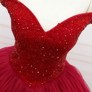 Nyaste vinröd quinceanera klänningar 2020 applqiues pärlor söta 16 prom pageant debutante formell kväll prom party klänning al61 272g