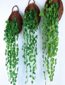 Nova simulação artificial de seda escalando videiras Flor Green Leaf Ivy Rattan para decoração de parede em casa decoração de festa de decoração9404267