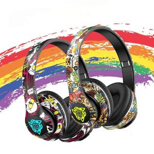 Graffiti headset LED light-emitting color painting wireless plable card Long life bluetooth headphones P35 ddmy3c